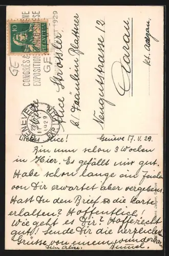 AK Genève, Vue de la ville sur la rive