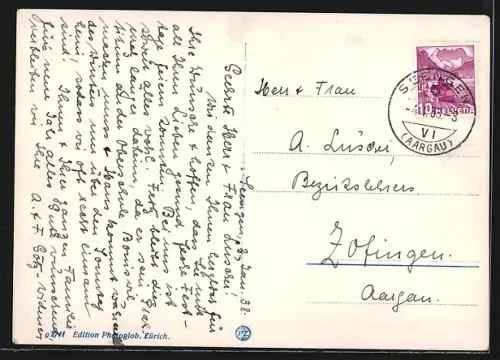 AK Hallwil, Ortsansicht aus der Vogelschau mit Boniswil und Leutwil