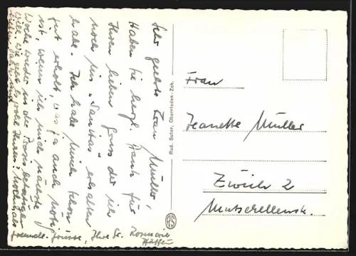 AK Fahrwangen-Meisterschwanden, Ortsansicht aus der Vogelschau