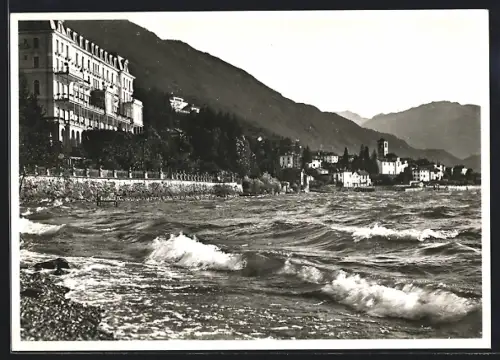 AK Brissago /Lago Maggiore, Panorama mit Strand