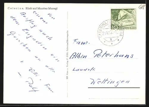 AK Celerina, Blick auf Muottas Muragl