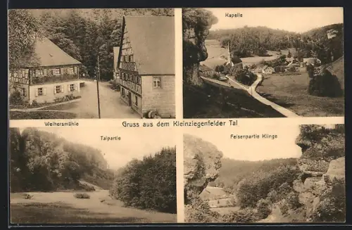 AK Weismain, Weihersmühle, Kapelle, Talpartie, Felsenpartie Klinge