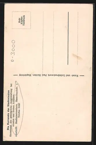 AK Magdeburg, Kurrende der Stadtmission, Sänger vor dem Stadtmissionshaus, Hasselbachstrasse 1, Lied