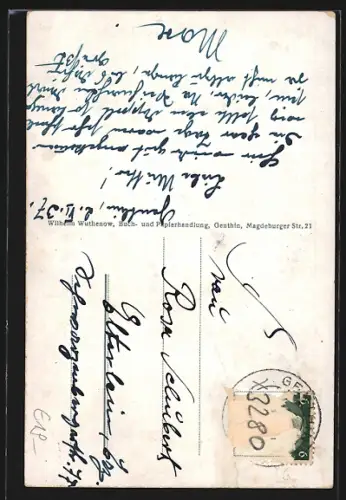 AK Genthin, Hindenburgplatz mit Strasse, Gr. Schulstrasse