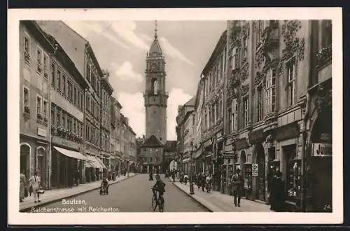 AK Bautzen, Reichenstrasse mit Reichtentor