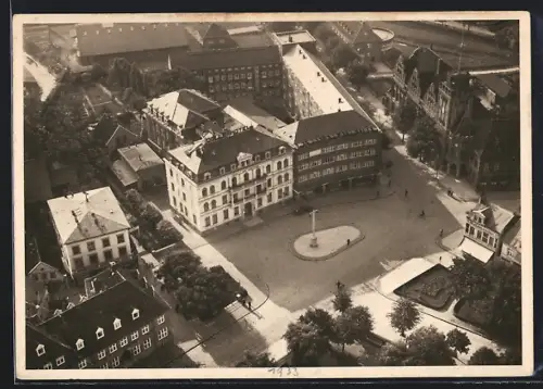 AK Cuxhaven, Dölle`s Hotel Belvedere vom Flugzeug aus