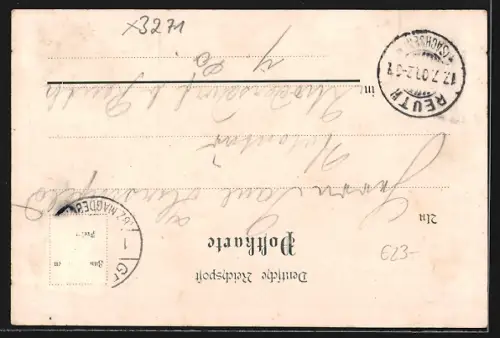 AK Friedensau, Dorfansicht mit mehreren Gebäuden und Weg