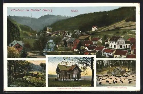 AK Altenbrak / Harz, Jagdschlösslein Todtenrode, Blick auf den Ort im Bodetal