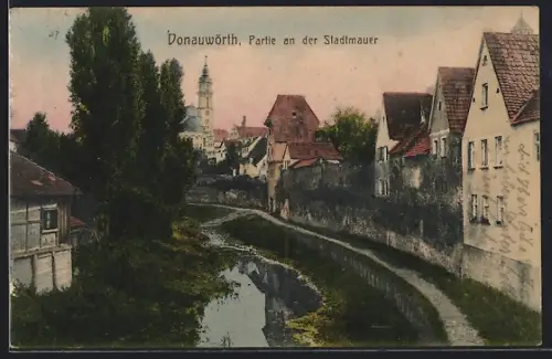 AK Donauwörth, Partie an der Stadtmauer