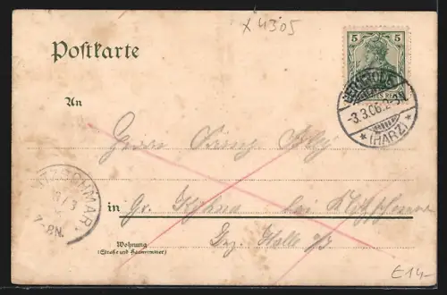 AK Gernrode /Harz, Hotel Stubenberg mit Pferdewagen, Bismarckstein