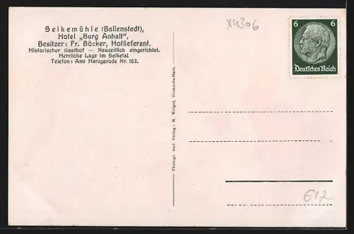 AK Selketal / Harz, Blick von der Selkemühle