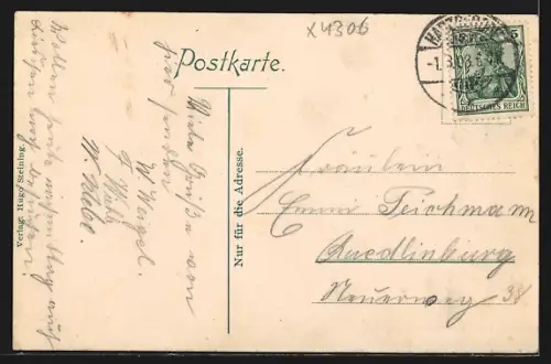 AK Harzgerode, Blick auf den Marktplatz mit Kirche