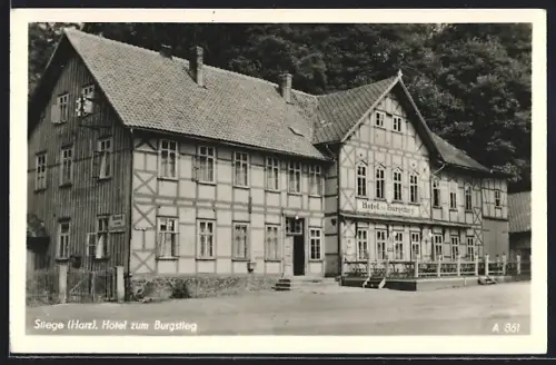 AK Stiege /Harz, Hotel zum Burgstieg