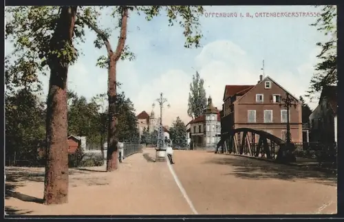 AK Offenburg i. B., Blick in die Ortenbergerstrasse