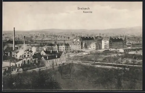 AK Breisach, Kaserne und Fabrik aus der Vogelperspektive