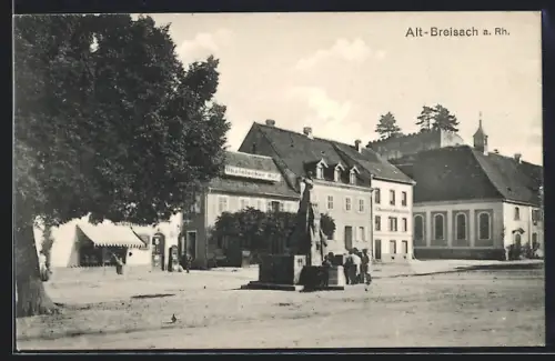 AK Breisach a. Rh., Marktplatz mit dem Restaurant Rheinischer Hof