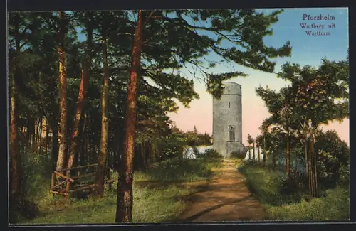 AK Pforzheim, Wartberg mit Wartturm