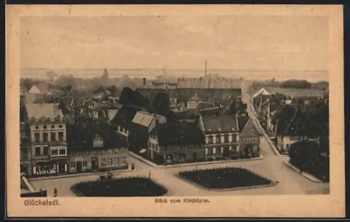 AK Glückstadt, Blick vom Kirchturm