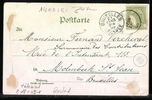 Lithographie Barnum and Bailey Limited, Zirkus, Der tättowierte Mann