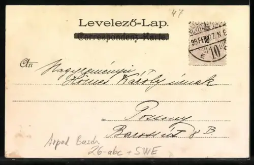 Lithographie Stockholm, Panoramablick auf die Stadt im Abendlicht