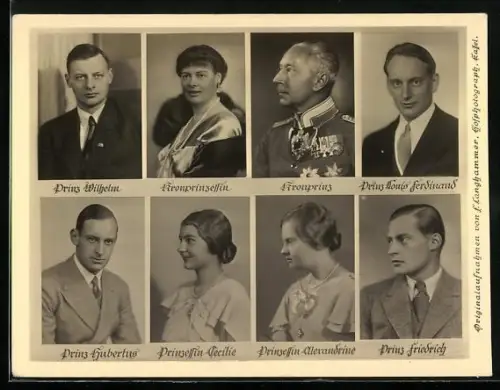 AK Prinzessin Alexandrine, Prinz Wilhelm, Prinz Louis Ferdinand, Prinz Hubertus