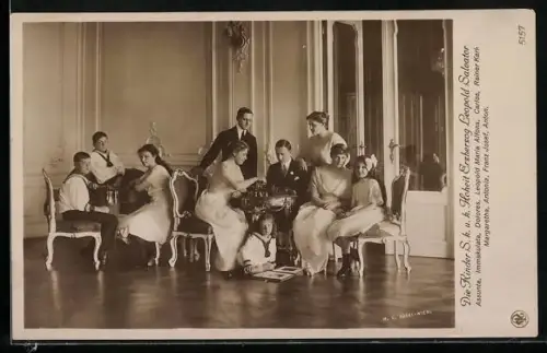 AK Die Kinder von Erzherzog Leopold Salvator beim Schach