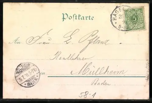 Lithographie Hasel i. Wehrathal, Gasthaus zur Erdmannshöhle, Fürstengruft, Bachhöhe und Krippe in der Höhle, Zwerg