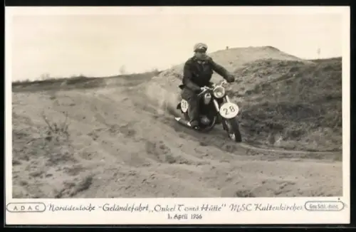 AK Kaltenkirchen, Norddeutsche-Geländefahrt, Fahrer bei Motorradrennen