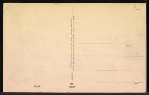 AK Rethel, Ruinen des Ortes, Panorama mit Soldaten und Kirche