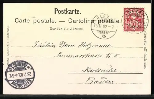 AK Olten /SO, Sälischlössli, Ortsansicht, Passepartout mit Astern