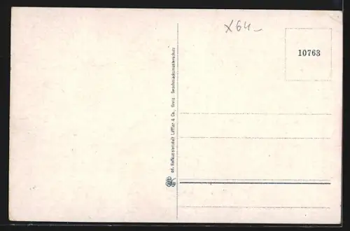 AK Gehlberg, Blick über die Eisenbahnlinie auf die Mühle
