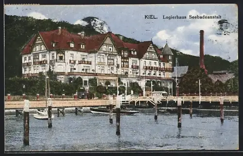 AK Kiel, Blick zum Logierhaus Seebadeanstalt