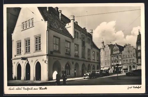 AK Kiel, Marktstrasse mit Rathaus