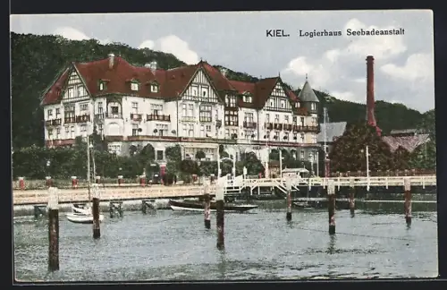 AK Kiel, Blick zum Logierhaus Seebadeanstalt