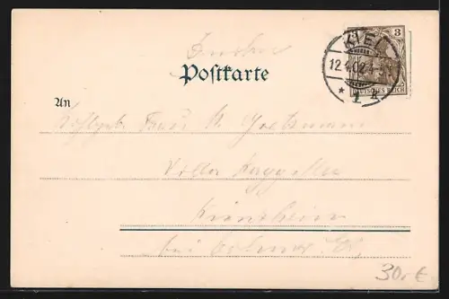 AK Kiel, Schloss mit Seegarten, Dampfer