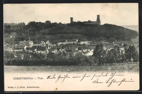 AK Eckartsberga i. Thür., Teilansicht mit Burg