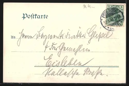 AK Mägdesprung i. Harz, Ortspartie mit Wald