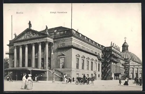 AK Berlin, Königliches Opernhaus mit Pferdedroschke