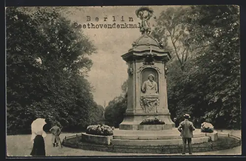 AK Berlin, Beethovendenkmal im Tiergarten