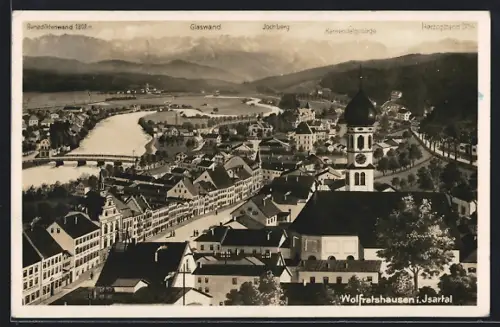 AK Wolfratshausen, Ortsansicht aus der Vogelschau