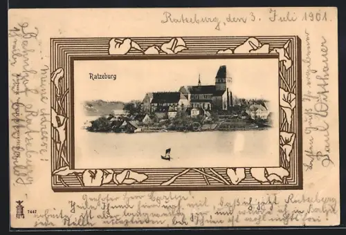 AK Ratzeburg, Teilansicht vom Wasser mit Kirche