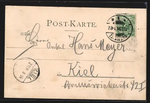 AK Chemnitz, Rathaus, Schloss, Markt und St. Petrikirche