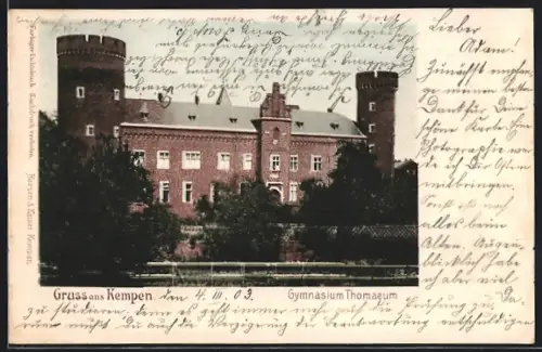 AK Kempen, Blick auf das Gymnasium Thomaneum