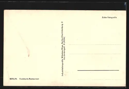 AK Berlin-Charlottenburg, Restaurant im Funkturm