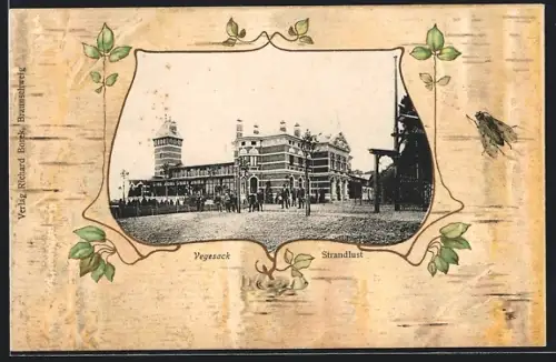 Passepartout-AK Vegesack, Gasthaus Strandlust