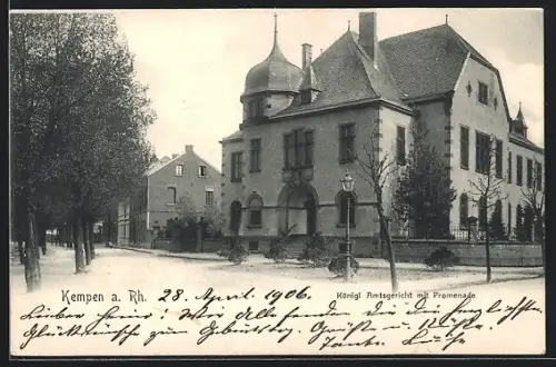 AK Kempen a. Rh., Königl. Amtsgericht mit Promenade
