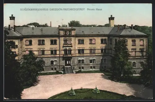 AK Dresden-Friedrichstadt, Stadtkrankenhaus, Neues Haus