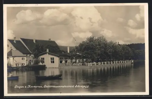 AK Stegen / Ammersee, Seeterrassenrestaurant Schreyegg