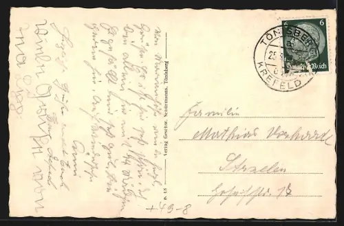 AK Tönisberg, Strasse, Gasthaus Marien-Höhe, St. Antniusberg, Tönisberger Mühle