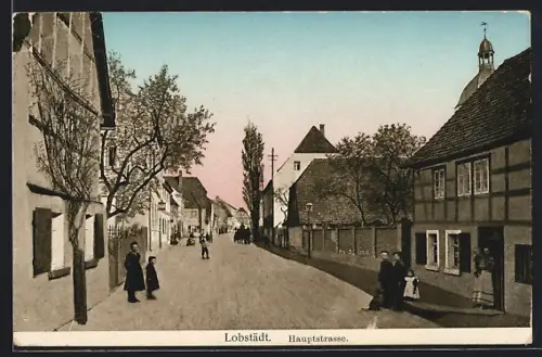 AK Lobstädt, Partie in der Hauptstrasse